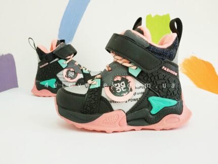 Демісезонні черевики для дівчаток ВМ20066-5 рожево-чорні